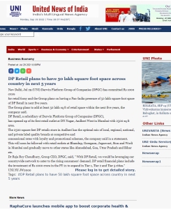 DP Retail plans to have 50 lakh square foot.